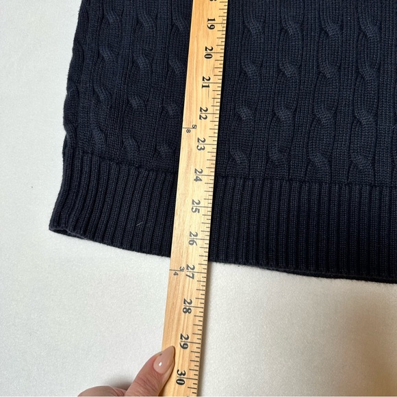Ralph Lauren Polo Sweater Vest Boys XL (18/20) Navy Blue Cable Knit Pullover - Picture 3 of 7